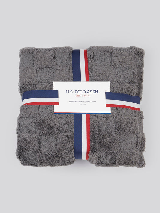 Premium Plush Jacquard Throw in Tornado