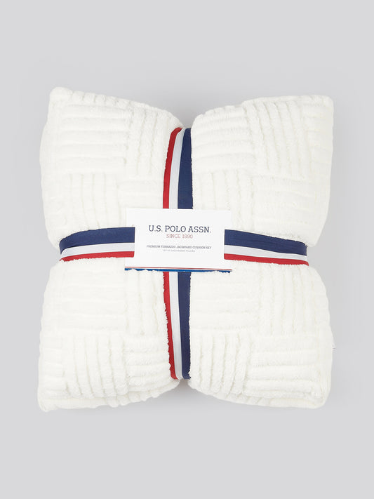 Premium Terrazzo Jacquard 2-Cushion Set in Bright White