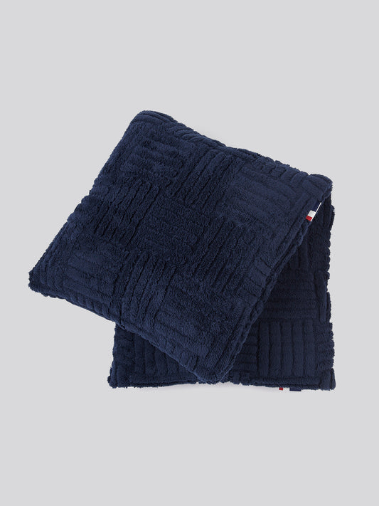 Premium Terrazzo Jacquard 2-Cushion Set in Navy Iris