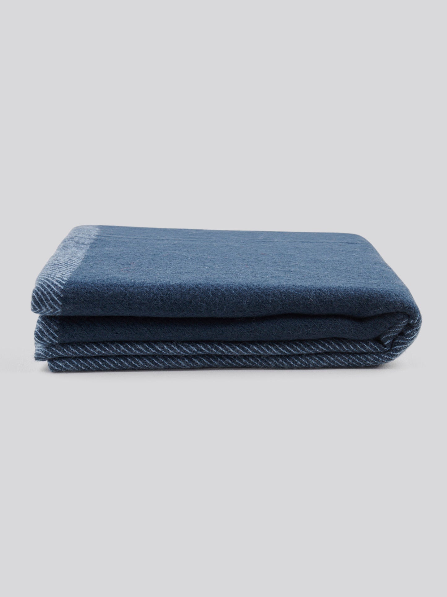 Luxurious Tonal Herringbone Throw in Navy Iris