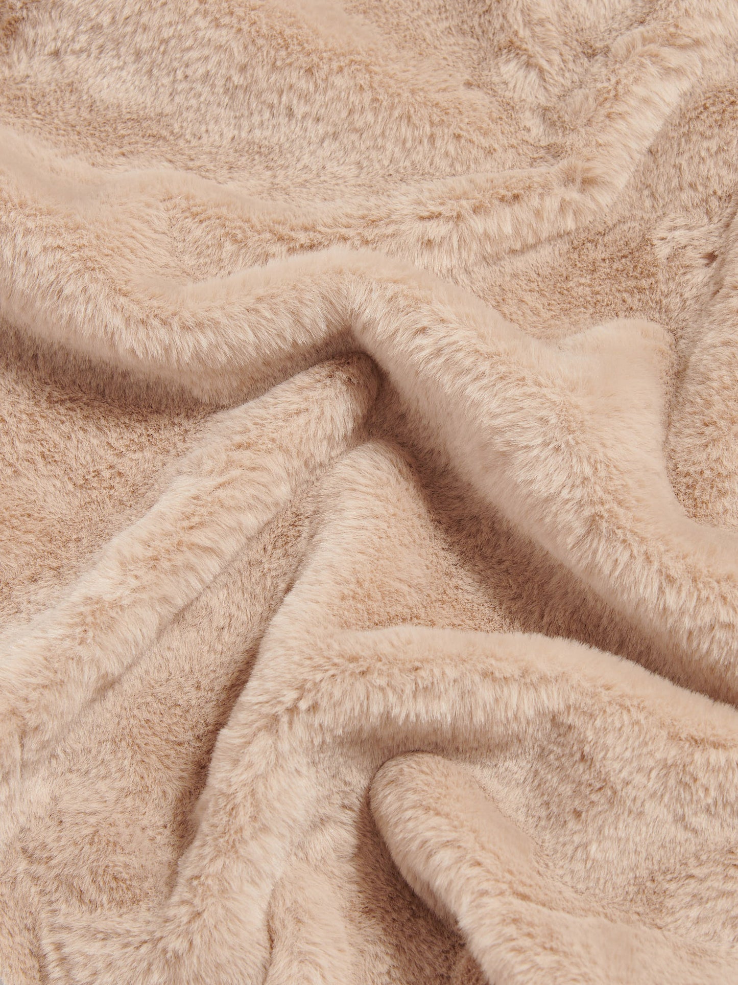 Premium Fur-Style Throw Camel