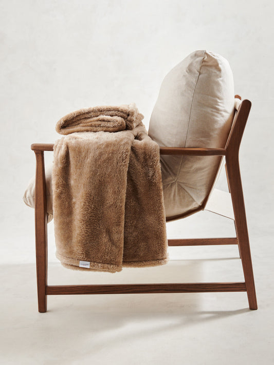 Premium Fleece Throw Camel