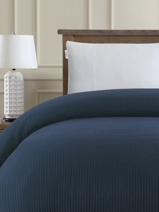 Channel Bedspread Navy Iris