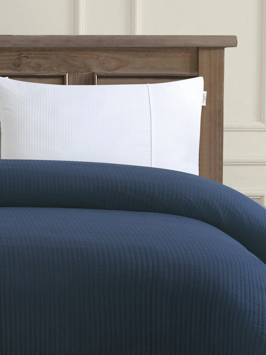Channel Bedspread Navy Iris