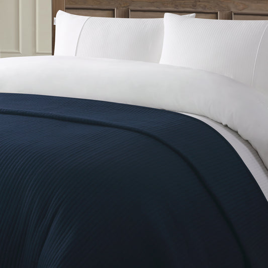 Channel Bedspread Navy Iris