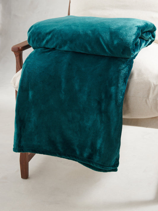 Premium Fleece Throw Teal Green