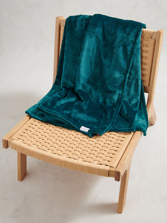 Premium Fleece Throw Teal Green