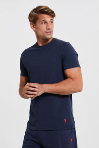 Mens 2 Pack Short Sleeve Lounge T-Shirts in Navy Blue