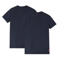 Mens 2 Pack Short Sleeve Lounge T-Shirts in Navy Blue