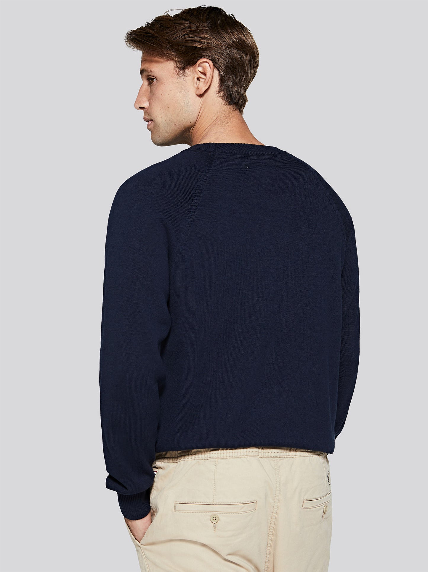 Mens Classic Knit Crew in Navy Blue