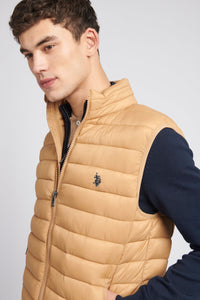 Mens Bellow Gilet in Iced Coffee