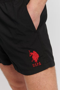 Mens Player 3 Swim Shorts in Black Red DHM