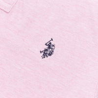 Mens Pique Polo Shirt in Orchid Pink Marl