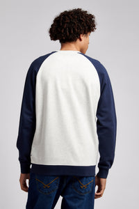 Mens Colour Block Sweatshirt in Navy Blue