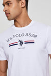 Mens Stripe Rider Graphic T-Shirt in Bright White