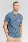 Mens Stripe Rider Graphic T-Shirt in China Blue