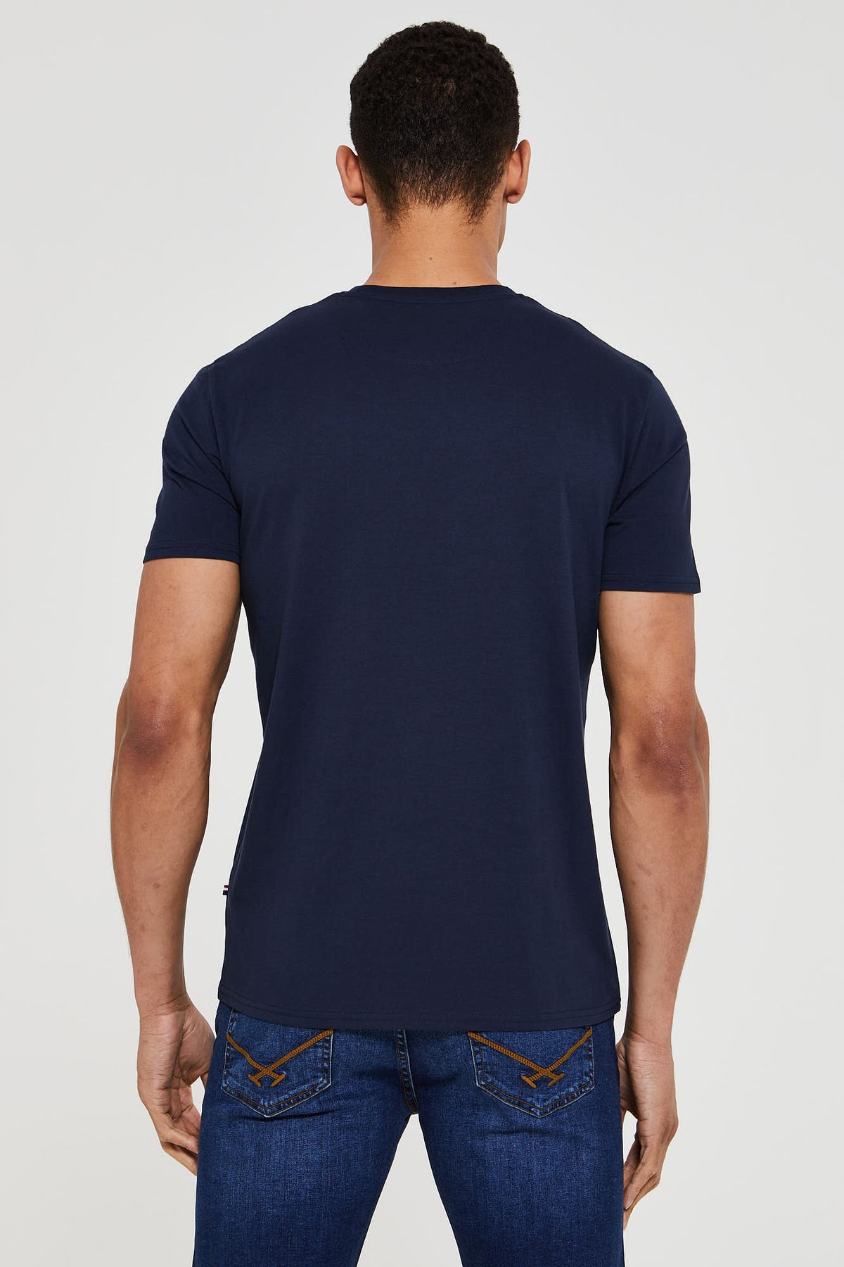 Mens Stacked Heritage T-Shirt in Navy Blue