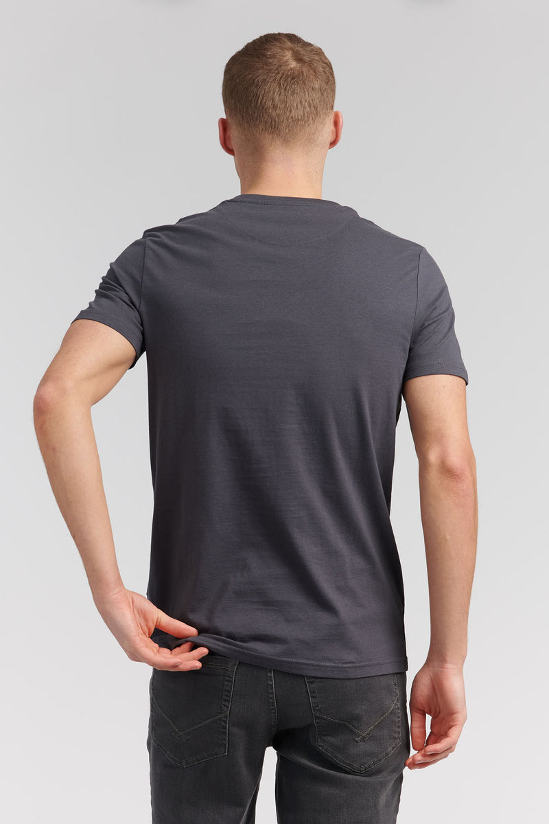 Mens Stacked Heritage T-Shirt in Ebony