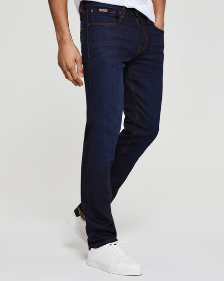 Mens 5 Pocket Slim Fit Denim Jeans in Rinse Wash