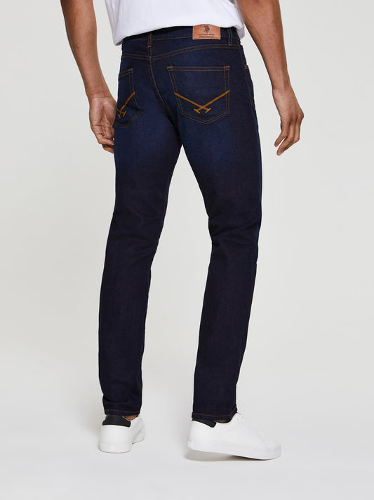 Mens 5 Pocket Slim Fit Denim Jeans in Rinse Wash
