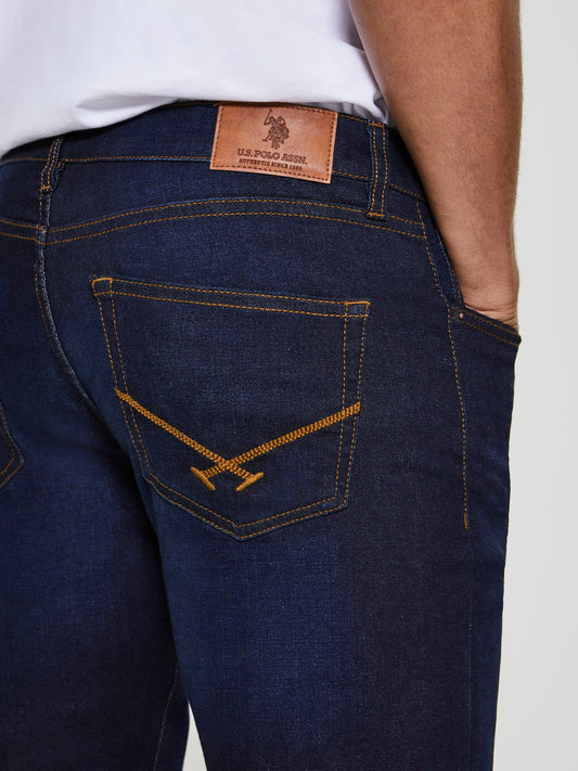 Mens 5 Pocket Slim Fit Denim Jeans in Rinse Wash