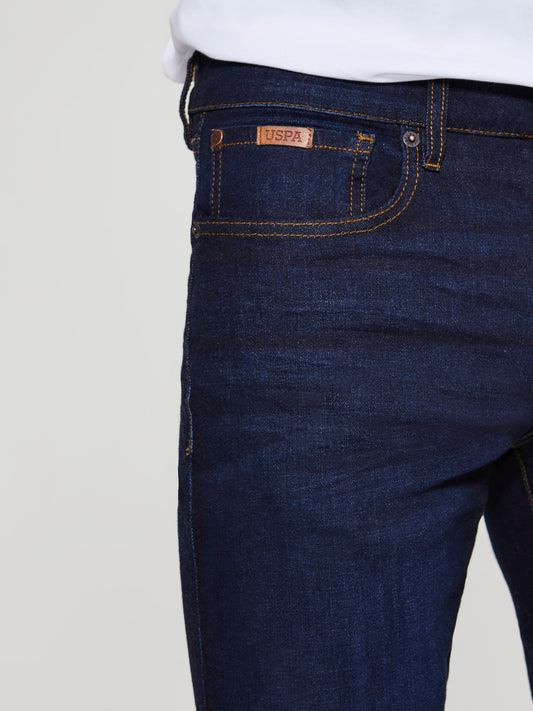 Mens 5 Pocket Slim Fit Denim Jeans in Rinse Wash