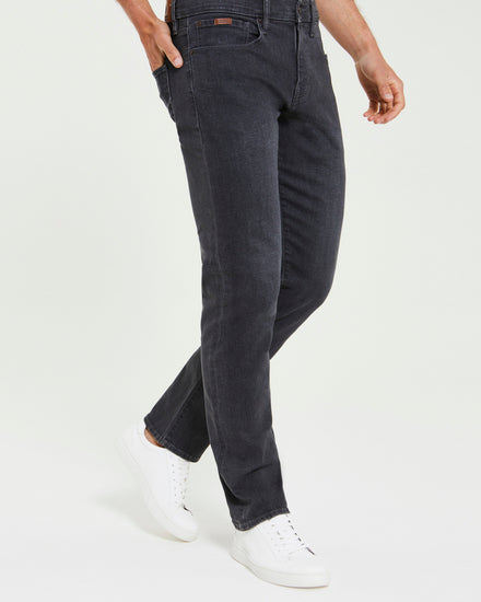 Mens 5 Pocket Slim Fit Denim Jeans in Grey Wash