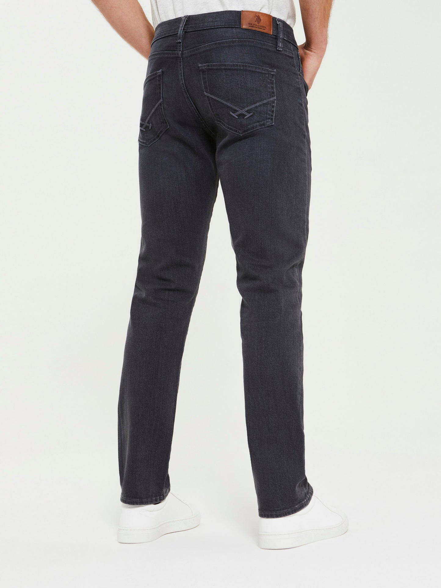 Mens 5 Pocket Slim Fit Denim Jeans in Grey Wash