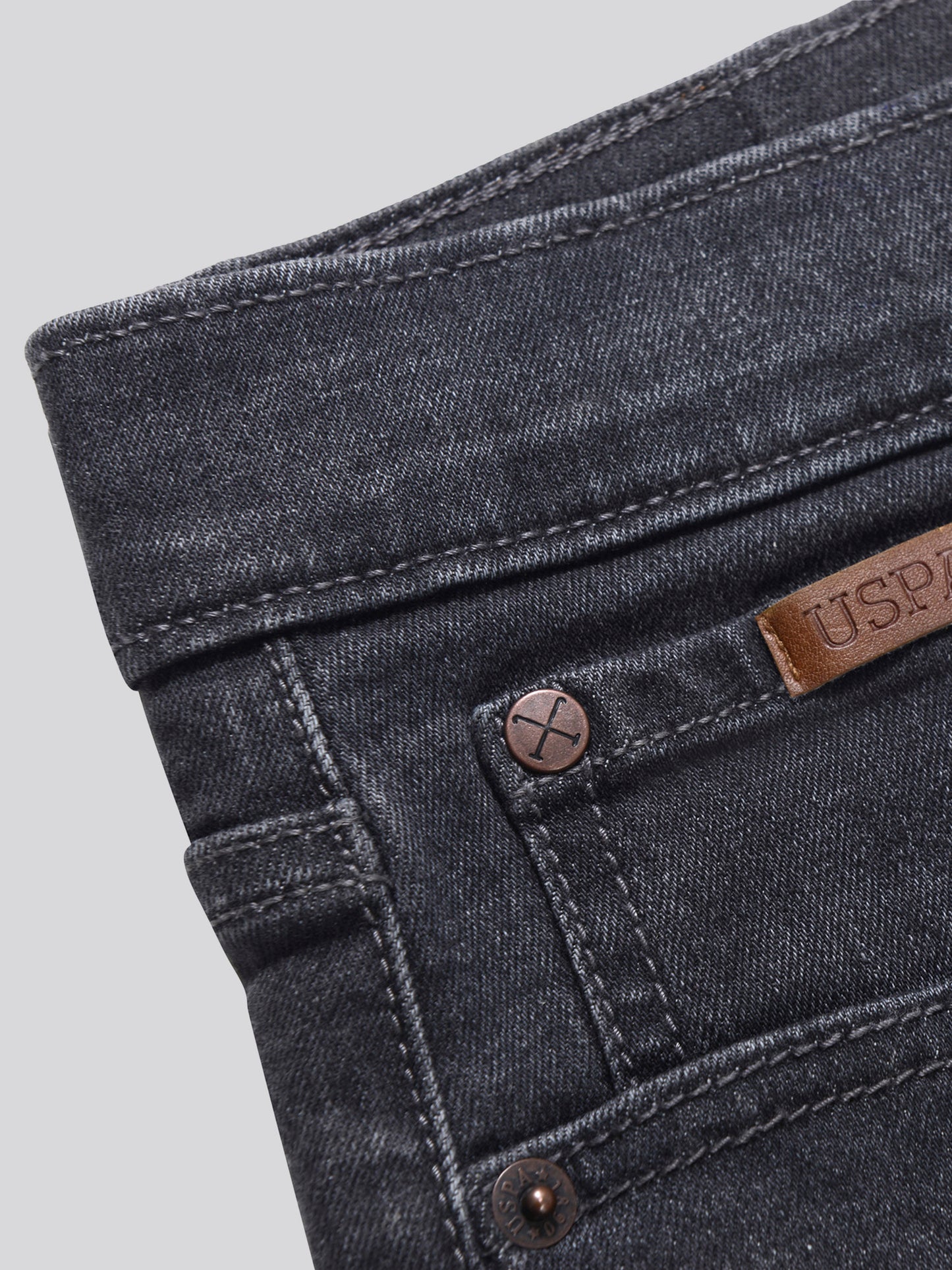Mens 5 Pocket Slim Fit Denim Jeans in Grey Wash