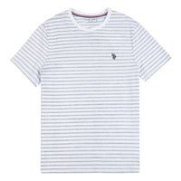 Mens Reverse Stripe Print T-Shirt in Navy Blue