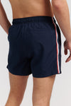 Mens Taped Swim Shorts in Navy Blue