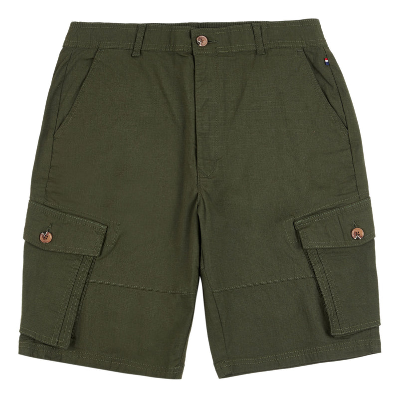 Mens Ripstop Cargo Shorts in Army Green