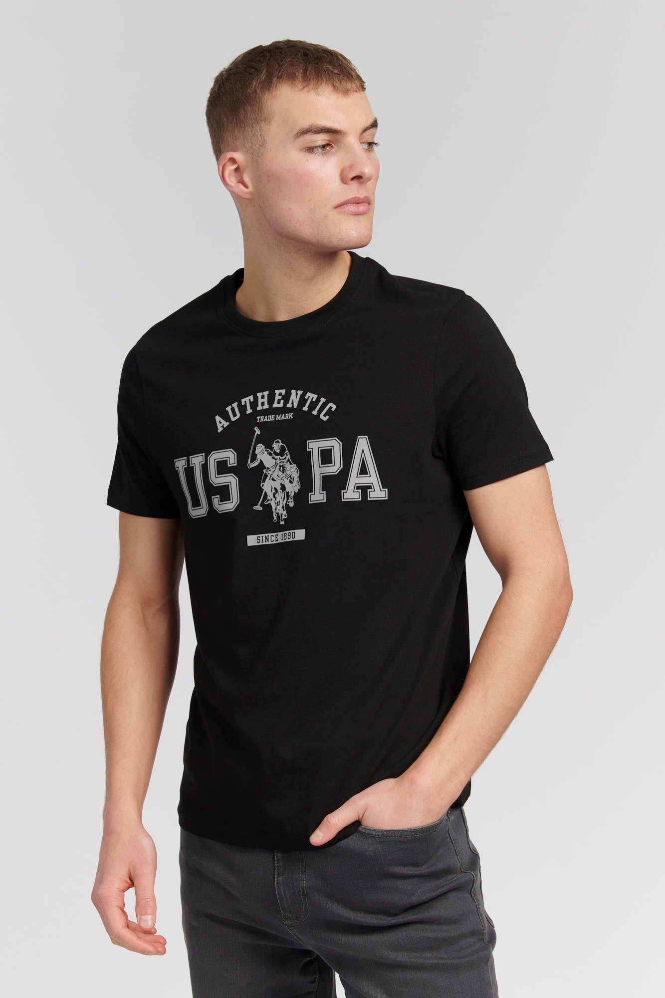 Mens Authentic USPA Graphic T-Shirt in Black