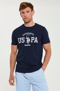 Mens Authentic USPA Graphic T-Shirt in Navy Blue