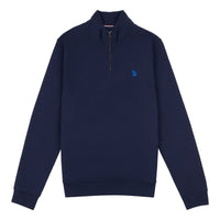 Mens Funnel Neck Quarter Zip Sweatshirt in Navy Blazer Estate Blue DHM