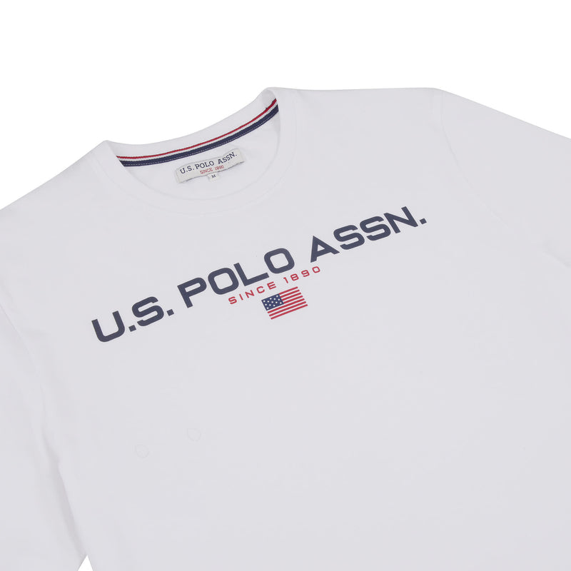 Mens Block Flag Graphic T-Shirt in Bright White
