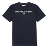 Mens Block Flag Graphic T-Shirt in Navy Blue
