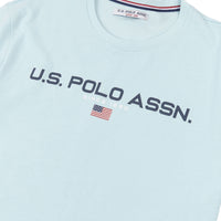 Mens Block Flag Graphic T-Shirt in Blue Glow