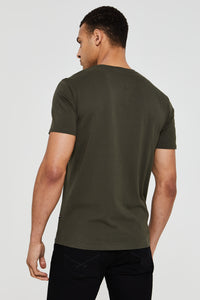 Mens Block Flag Graphic T-Shirt in Army Green