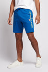 Mens Block Flag Graphic Shorts in Classic Blue