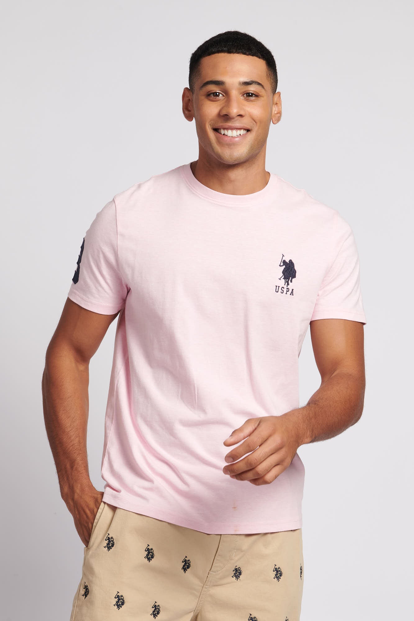 U.S. Polo Assn. Mens Player 3 T-shirt in Orchid Pink Marl – U.S.