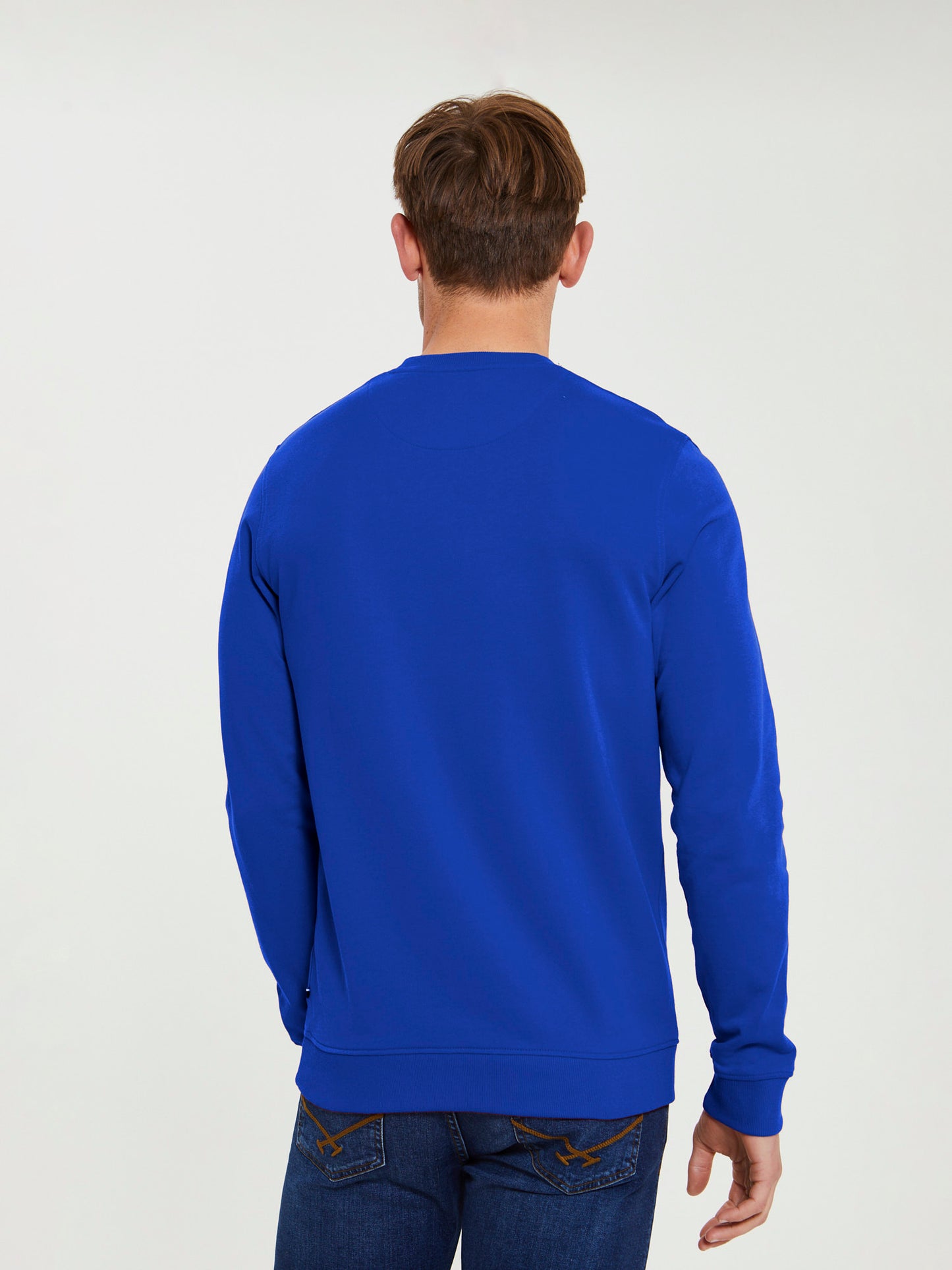 Mens Block Flag Graphic Crew Neck Sweatshirt in Classic Blue