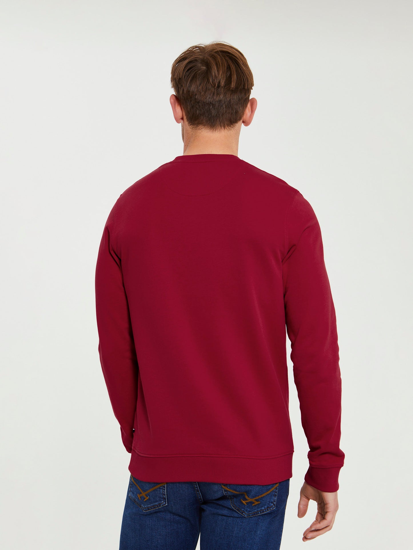 Mens Block Flag Graphic Crew Neck Sweatshirt in Biking Red