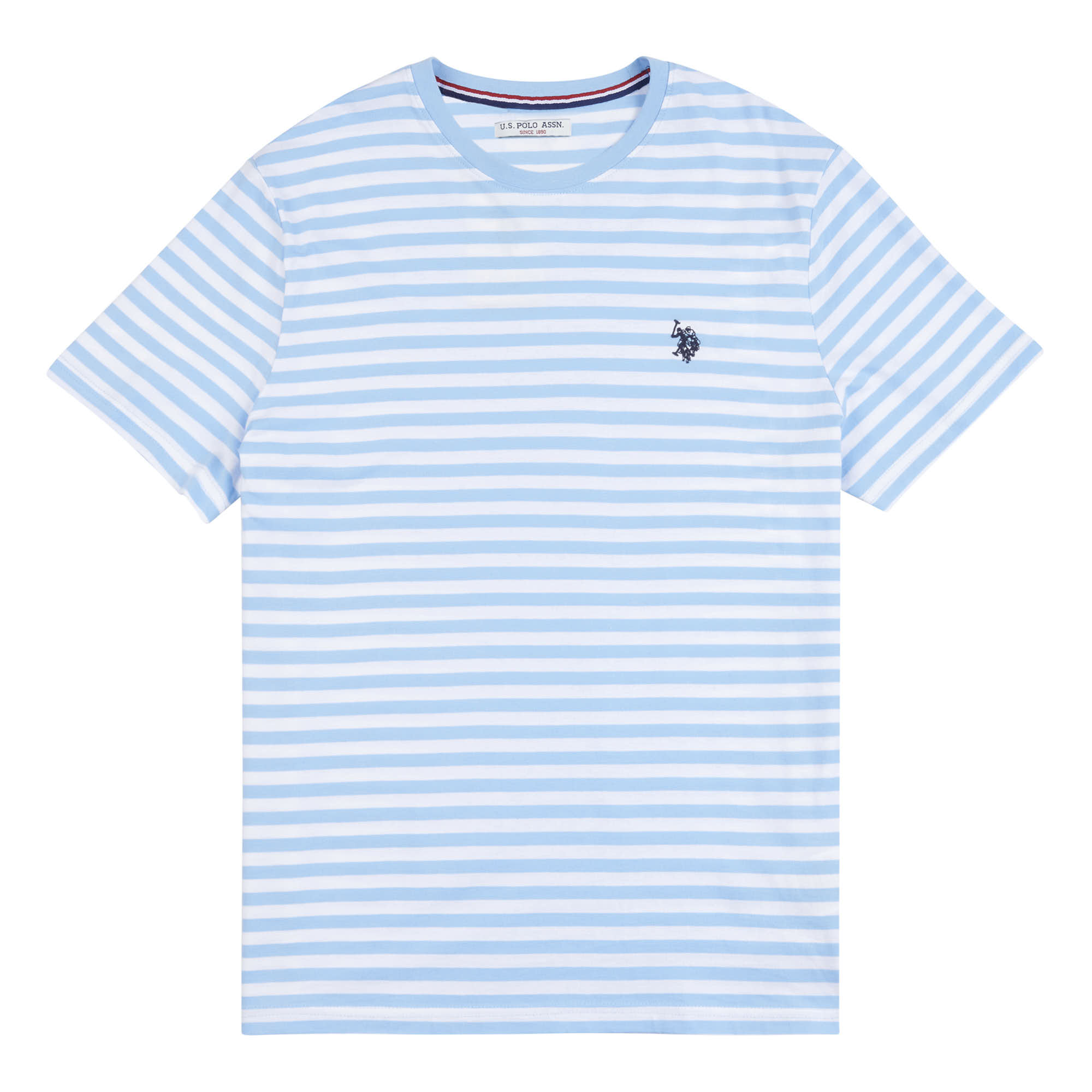 Mens Pencil Stripe T-Shirt in Blue Bell