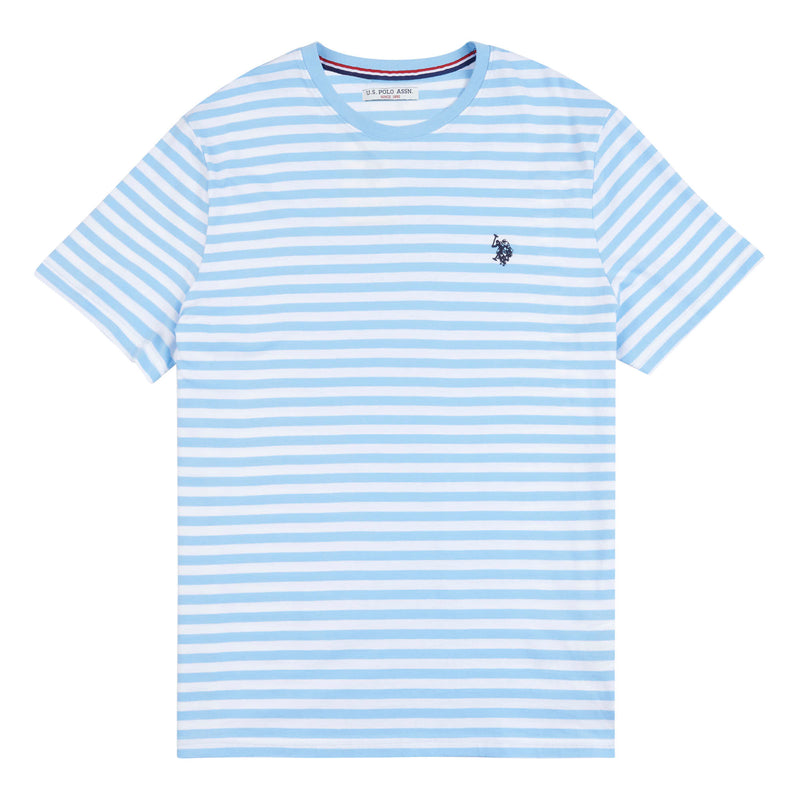 Mens Pencil Stripe T-Shirt in Blue Bell