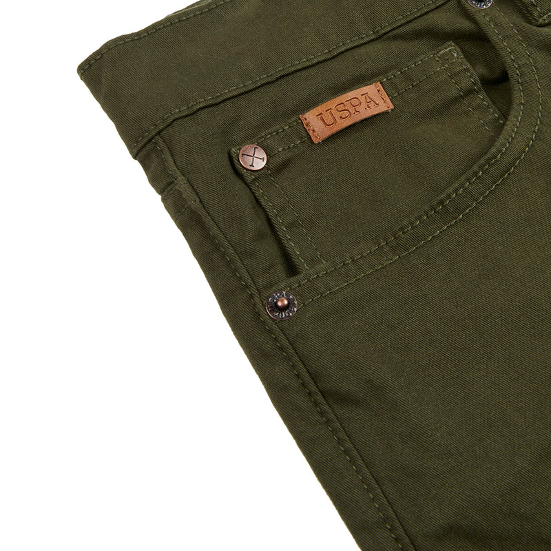 Mens Woven Trousers in Army Green