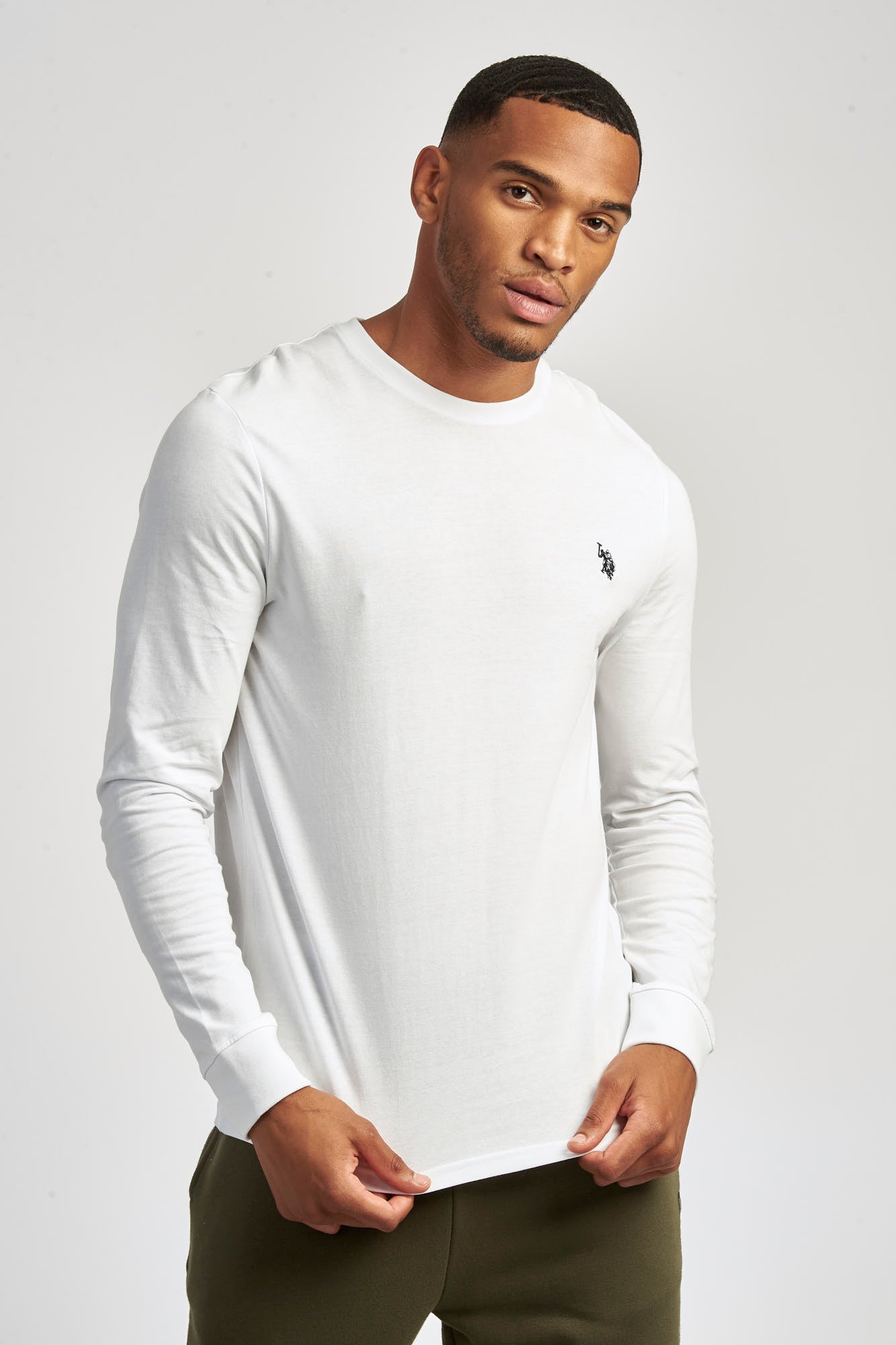 Mens Long Sleeved T-Shirt in Bright White