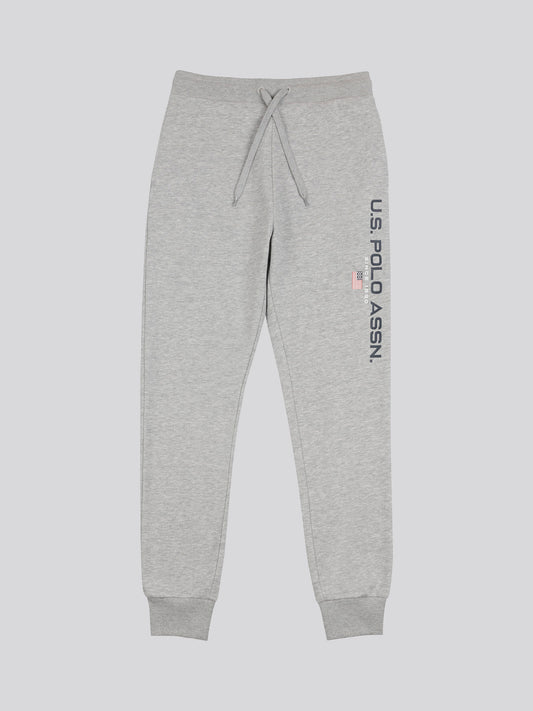 Mens Block Flag Graphic Joggers in Vintage Grey Heather