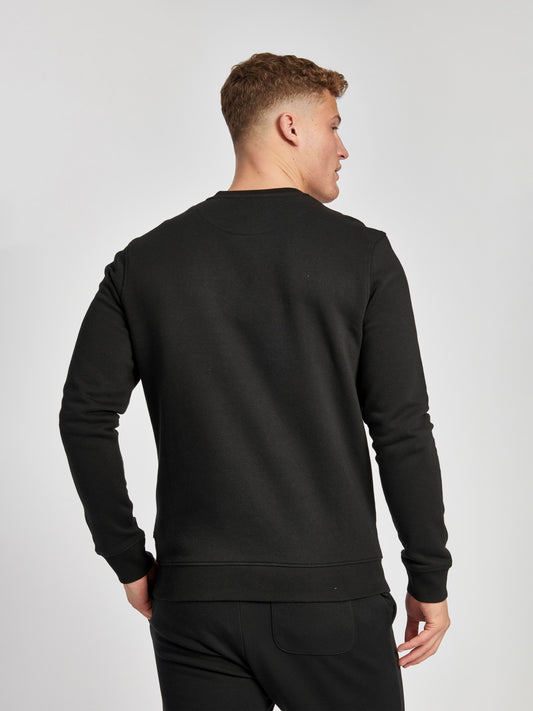 Mens Block Flag Graphic Crew Neck Sweater in Black