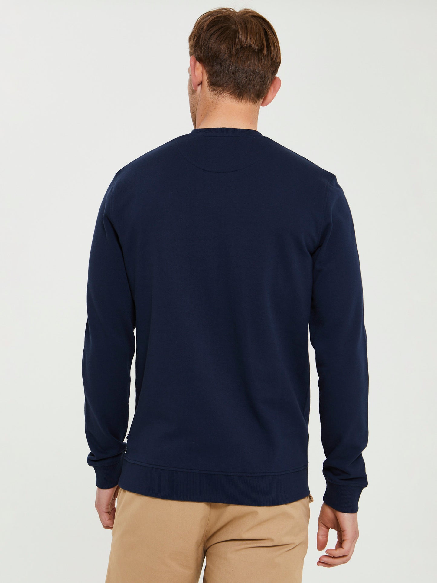 Mens Rider Crew Neck Sweatshirt in Navy Blue